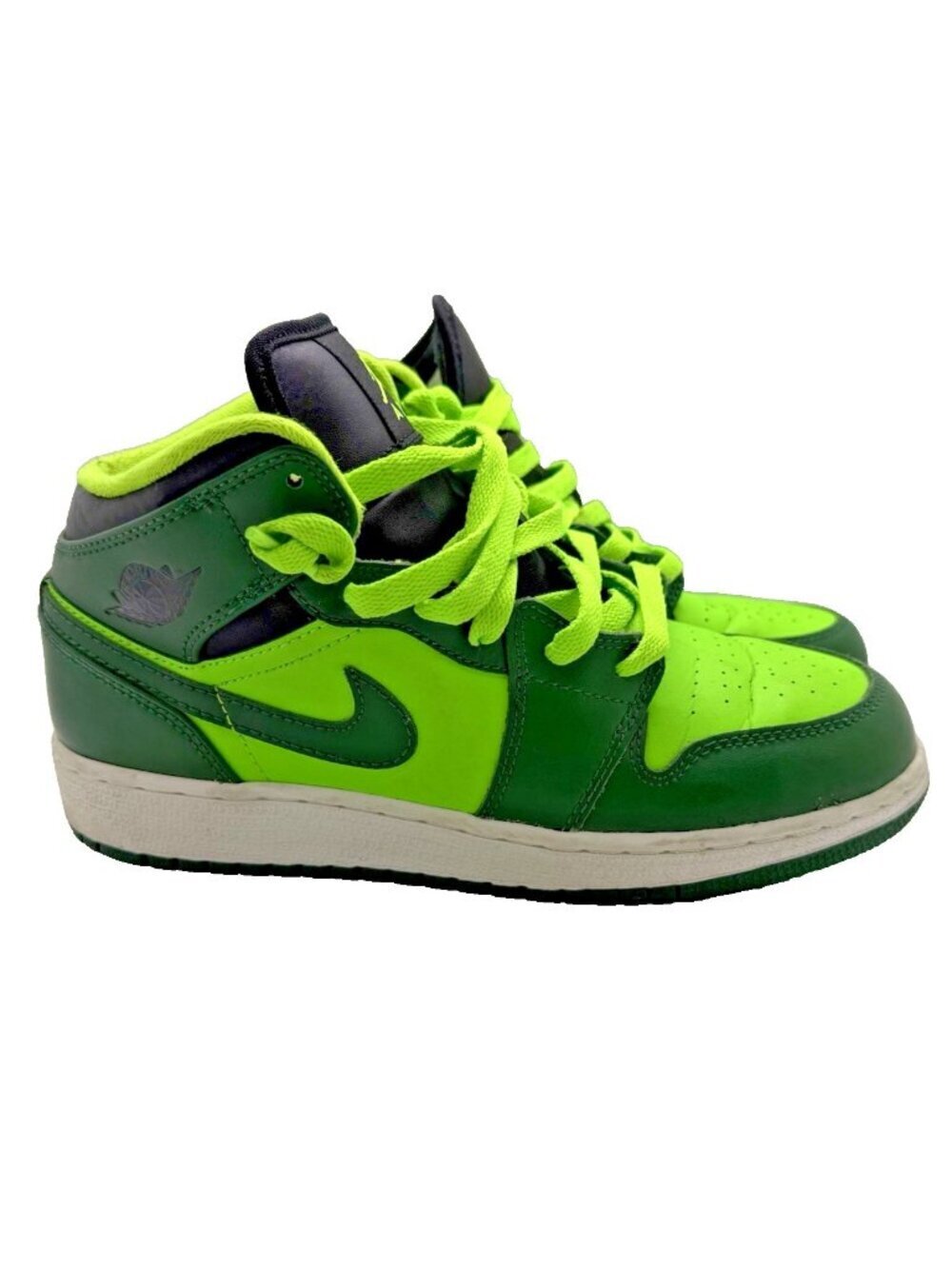Nike Air Jordan 1 Mid Gorge Green "Hulk" Kids Shoes Size 5 Y 554725-330 Sneakers